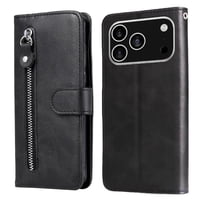 Gangxun - Funda Con Cremallera Para Iphone 17 Pro, Carcasa Cartera De Cuero Pu Con Soporte Y Tarjetero