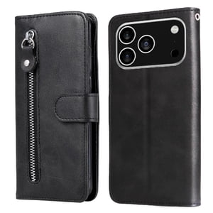 Gangxun - Funda Con Cremallera Para Iphone 17 Pro, Carcasa Cartera De Cuero Pu Con Soporte Y Tarjetero