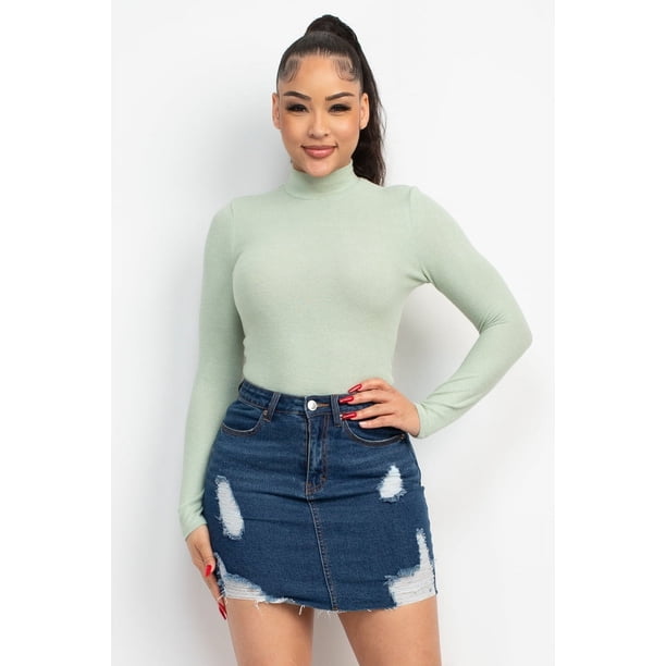 Top de Manga Larga con Cuello Alto