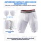 thumbnail image 3 of Faja de compresión para fútbol Exxact Sports adulto, blanca, 5 almohadillas, 3 of 7