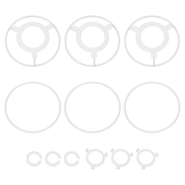 Uxcell Aro de Pantalla de Lámpara de 4 Pulgadas, 3 Juegos de Marcos de Pantalla con Adaptador de E27 a E26 o E14, Marco de Alambre de Pantalla con Anillo de Conversión
