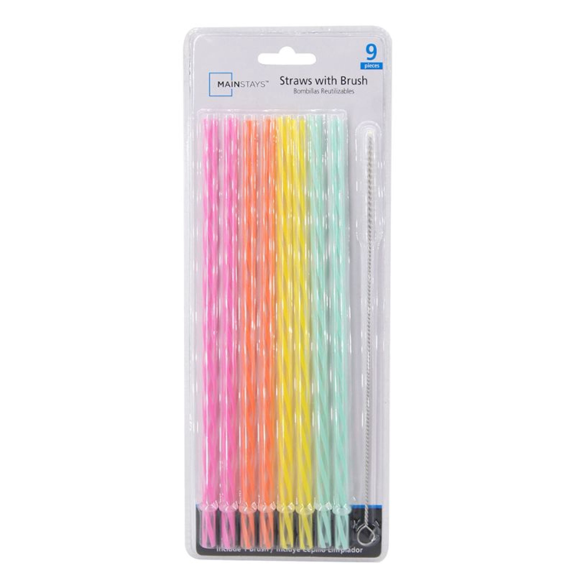 Bombilla Con Limpiador 9 Piezas Pp Multicolor 1 Un Mainstays