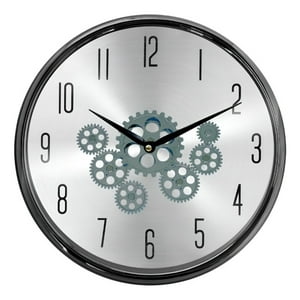 Genérico - Reloj Pared Mecanismo Giratorio Estilo Industrial Gris Jhn