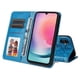 thumbnail image 2 of Funda tipo cartera FOXDOCK para Samsung Galaxy A24 4G , diseño girasol en relieve, cuero PU, cierre magnético, soporte y tarjetero, 2 of 5