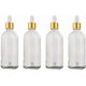 thumbnail image 1 of 4PCS Vacío Transparente Recambio de Aceite Esencial Vial de Vidrio Gotero Botella Frascos con Goma Gora Maquillaje Cosmético Muestra Portavasos Contenedores para Perfume Aroalfombraherapy(100ml/3.4oz), 1 of 7