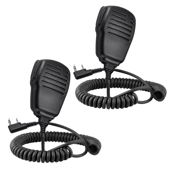 Micrófono de hombro para walkie talkies SAMCOM de 2 pines con PTT (paquete de 2)
