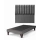 thumbnail image 1 of Base de cama europea 1 plaza 90x190 con Respaldo al piso Lino Gris oscuro, 1 of 3