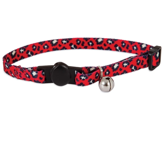 Collar Petmate Breakaway Fashion Sub Leopard rojo 8-12 cm