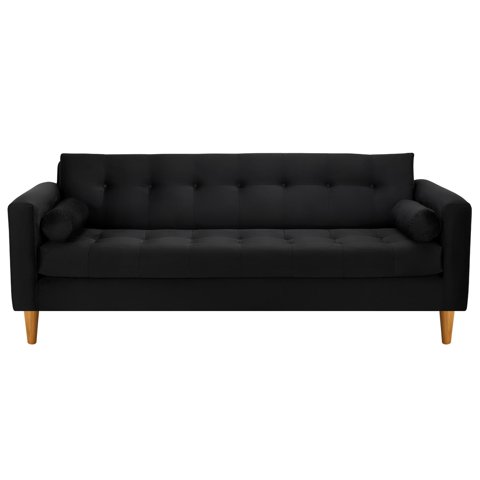 Bodevir - Sofa Retro 3Cg Felpa 04 Negro