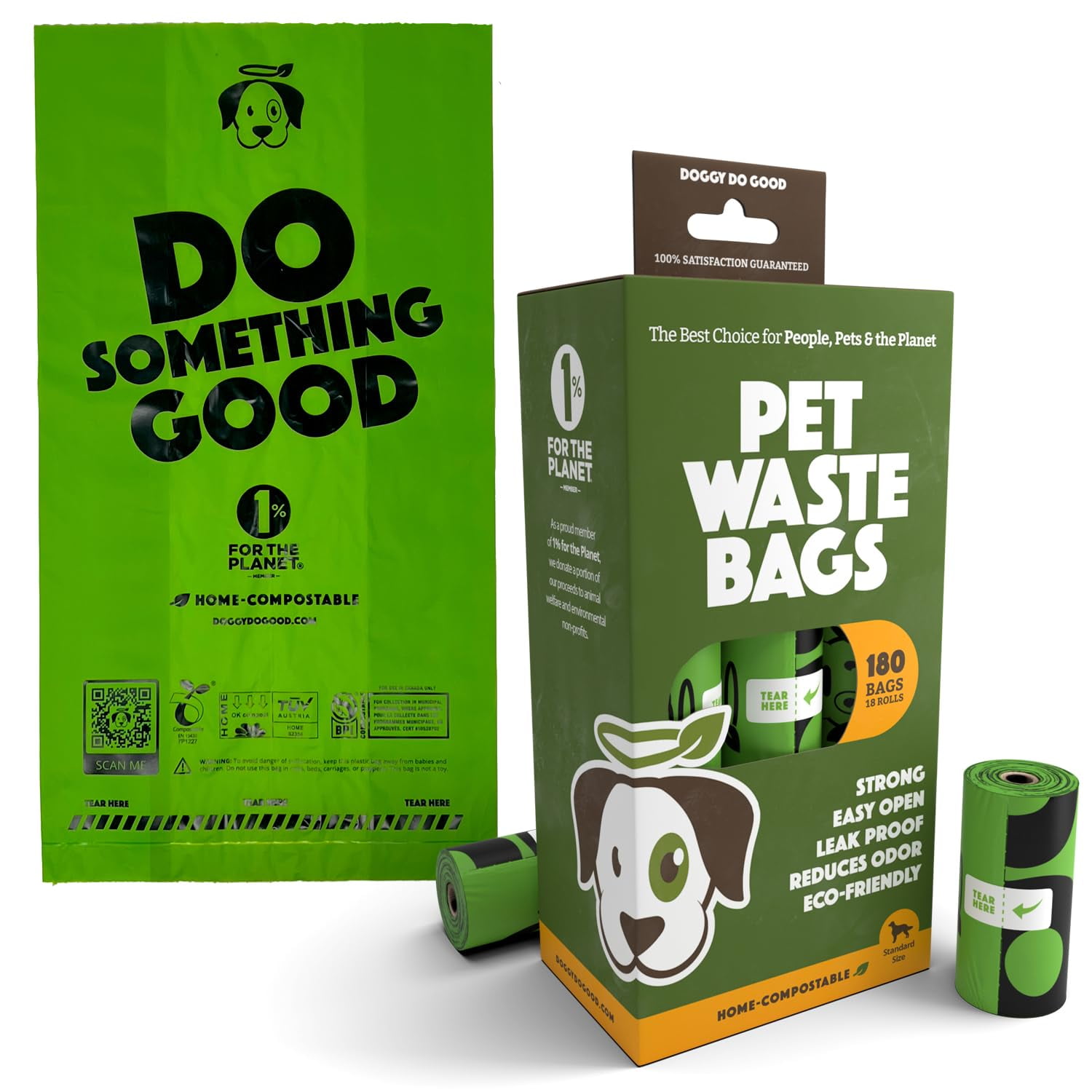 Bolsas Para Excrementos Doggy Do Good, Sin Perfume, De Base Biológica, 180 Unidades