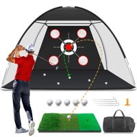 Golf Net Mfnmfn De 10 X 7 Pies Con Tapete De Práctica Para Entrenamiento En El Patio Trasero