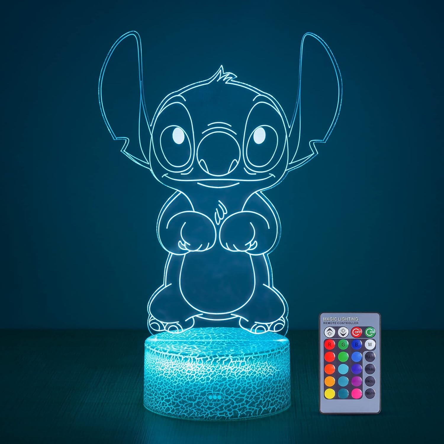 Luz Nocturna Hoofun 3d Illusion Stitch Con Mando A Distancia