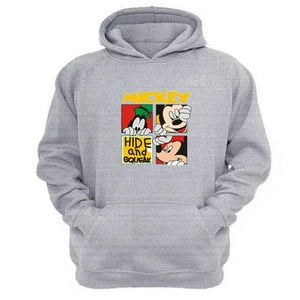 Genérico - Polerón Canguro Raton Gris Claro Talla L Unisex
