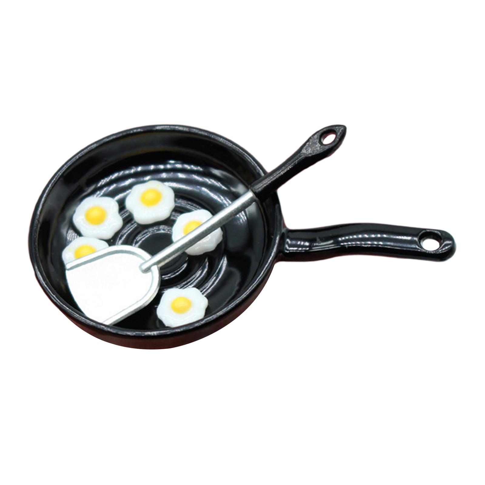 Bothyi - Juego De Huevos Escalfados Con Espátula Y Sartén En Miniatura 1:12 Para Adornos Ktichen