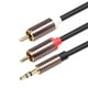 thumbnail image 1 of 3.5mm To 2 RCA Audio Cable 50 Ft,Yeung Qee Nylon Braided 3.5mm Male To 2RCA Male Stereo Audio Y Adapter Cable AUX RCA Splitter Cable For Smartphones, MP3, Tablets, Speakers, 1 of 2