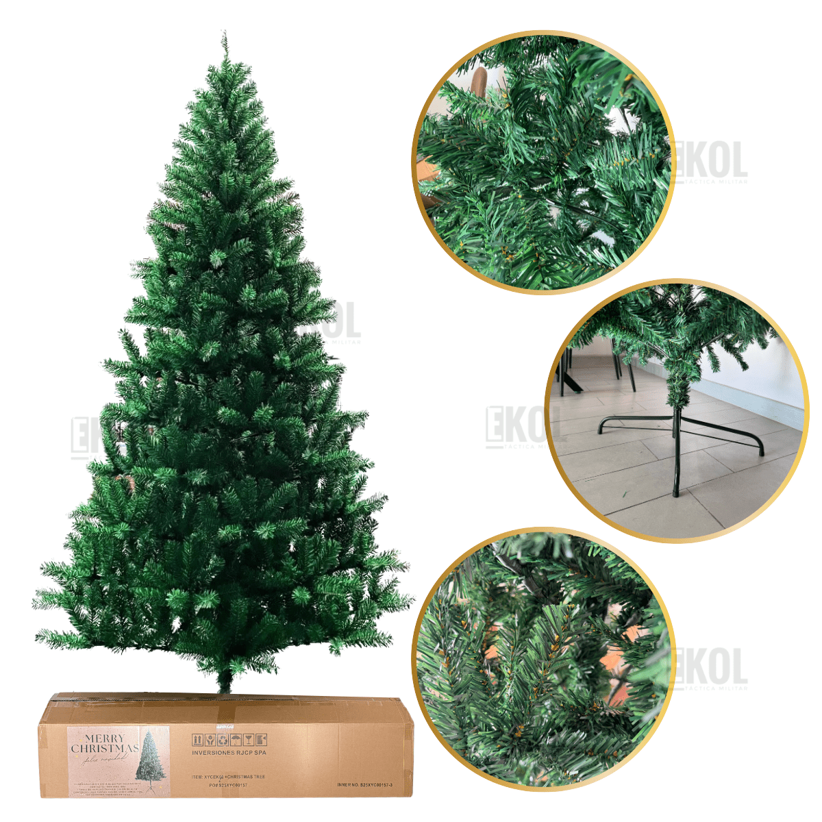 Genérico - Árbol De Navidad Premium Frondoso 2.10 M Con 1000 Ramas Color Verde Clásico