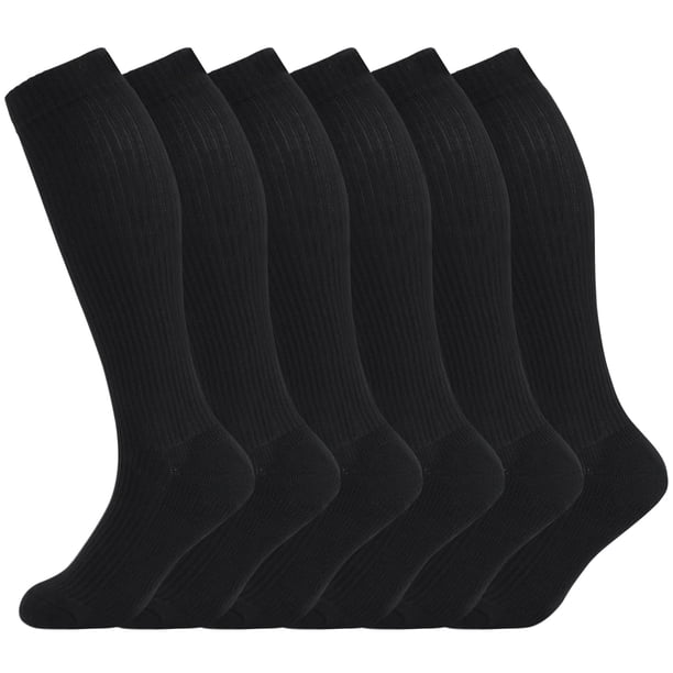 Calcetines de compresión de algodón +MD, 6 pares de 15 a 20 mm de Hg para mujeres y hombres