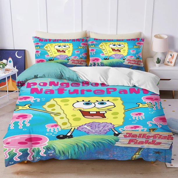 SpongeBob SquarePants 100% Polyester Duvet Cover Set 3D Children'S Bedding Set King Size Bedding Comforter Sets