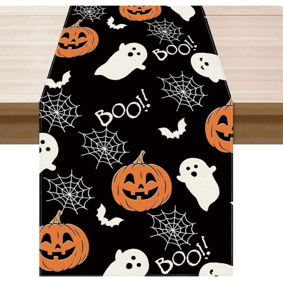 Camino de Mesa XCHI Halloween Fantasmas y Calabazas