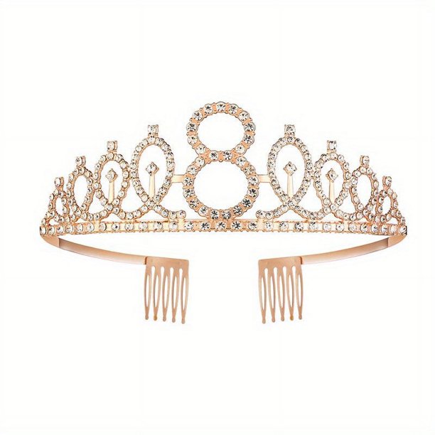 1pc, 3th To18th Birthday Crown, Crystal Crown Birthday Anniversary Decoration, Happy Birthday Party Supplies, Birthday Decoration, Party Decor, Party Supplies