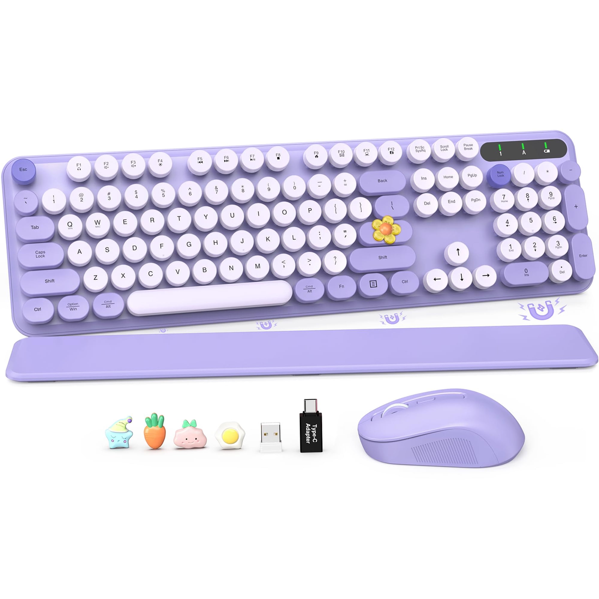 Combo Inalámbrico De Teclado Y Ratón Sablute Retro Typewriter