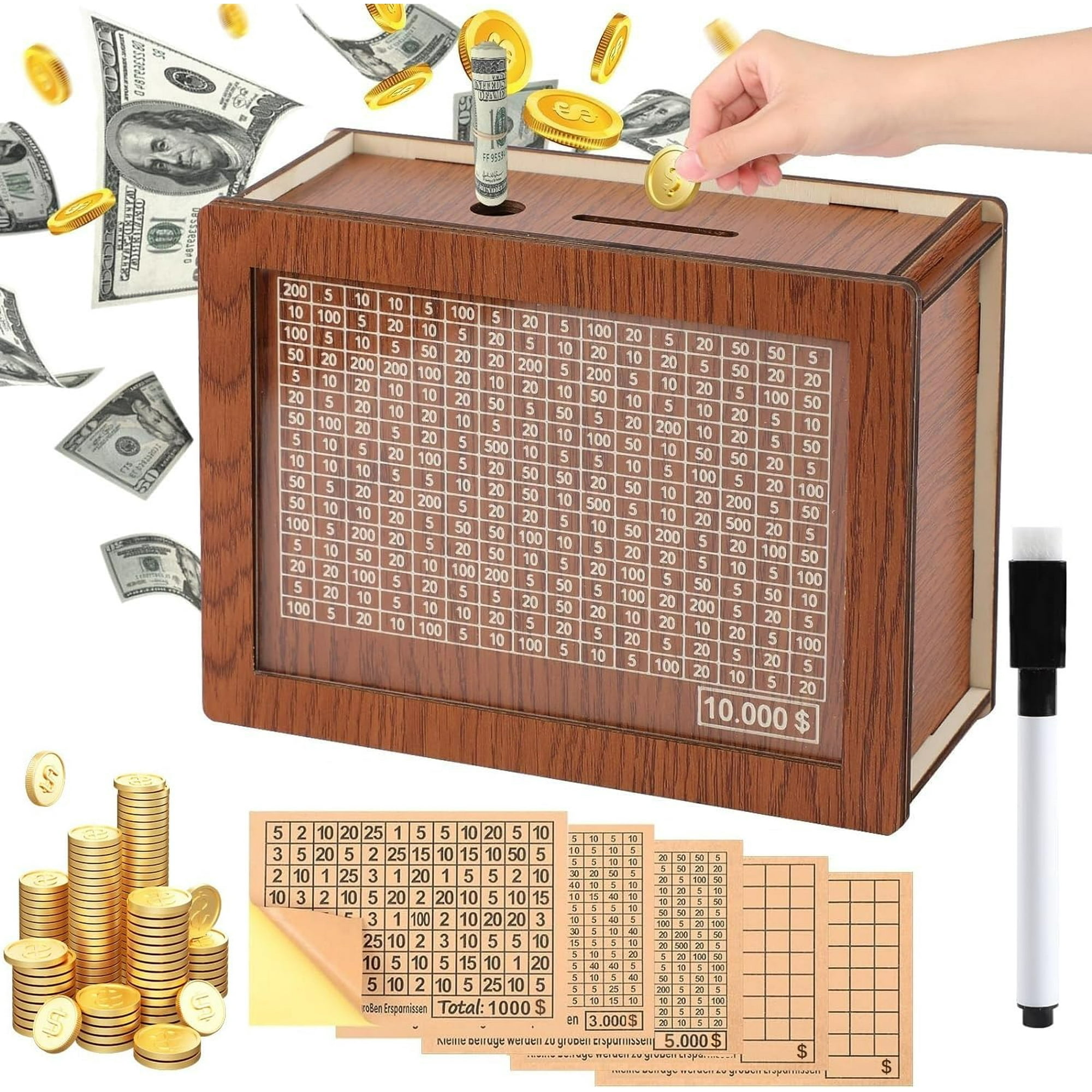 Caja Ahorradora De Madera Piggy Bank Molidow Para Niños Y Adultos