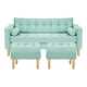 thumbnail image 1 of Sofa Retro 3c + 2 Pouf Felpa 05 Verde Agua, 1 of 6