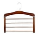 thumbnail image 1 of Organizador del almacenaje del armario de la suspensión de los pantalones de madera de 4 gradas marrón oscuro, 1 of 5
