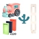 thumbnail image 3 of Tren De Colocación Automático, Regalo Para Niños, Juguetes Educativos Para Niños Pequeños, Rosa Con 120 Uds., 3 of 5