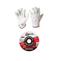 Metalfer - Pack Guante De Cabritilla (12 Pares) + 5 Discos De Regalo Blanco