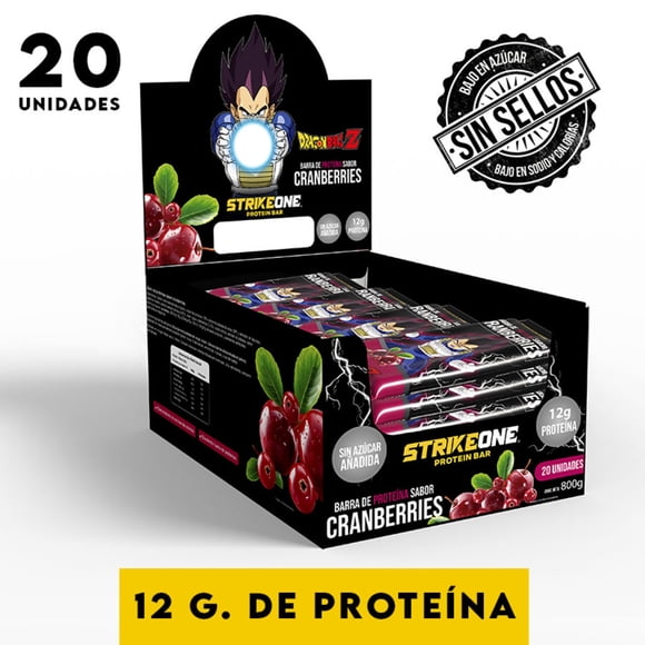 Barra de proteína, cranberries - 20 unidades - 40 g c/u - Vegeta