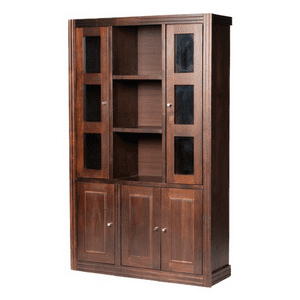 Muebles Insignes - Vitrina Berlin Chocolate 3 Cuerpos Madera Puerta Vidrio