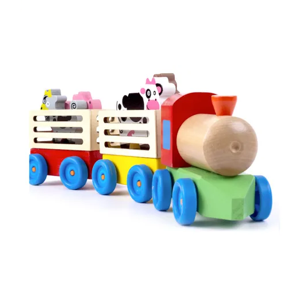 Genérico - Tren De Madera De Juguete Con Animales De Granja Multicolor