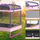 thumbnail image 5 of Cama elástica USPOINT 170 cm rosa 3‑en‑1 con columpio, 5 of 8