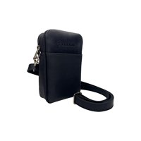 Cartera De Cuero Canela Negra Tratur