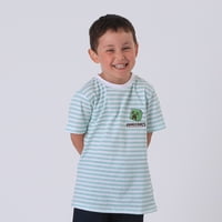 Polera Manga Corta Niño Verde Rayas Creeper Minecraft