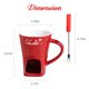 thumbnail image 2 of Taza de fondue AMZWISH de cerámica roja con tenedor, 2 of 6