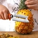 thumbnail image 4 of 1pc Stainless Steel Household Multi-purpose Peeler, Wooden Handle Fruit Planer Pineapple Knife Sugarcane Knife, Multifunctional Kitchen Tool, 4 of 4