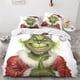 thumbnail image 2 of Juego de funda nórdica con diseño de monstruo de pelo verde, funda de edredón navideña 3D, juego de cama de microfibra suave con funda de almohada, para adolescentes., 2 of 3