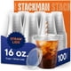 thumbnail image 1 of Vasos de plástico Stack Man, PET, 16 onzas, transparentes, con tapas, 100 juegos, 1 of 5