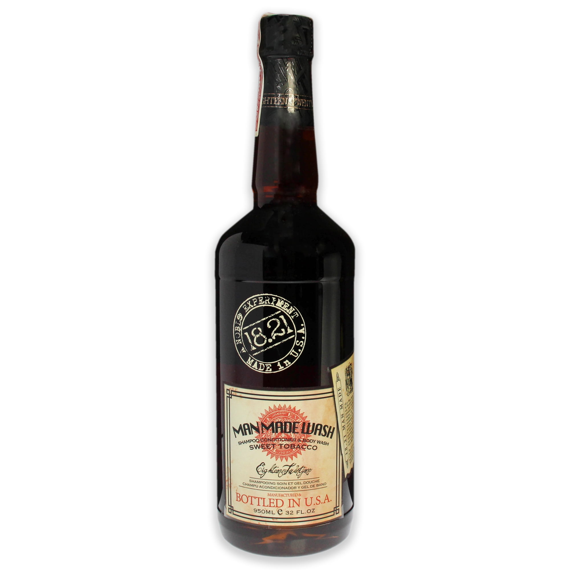 18.21 Man Made - Man Made Lavado - Tabaco Dulce De Man Made Para Hombres - Champú, Acondicionador Y Gel De Baño