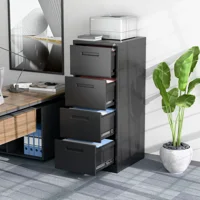 Recilock - Kardex Metálico: 4 Cajones - Mod Black Fa-4D-B