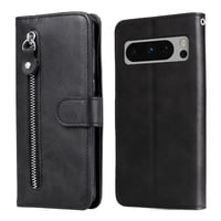 Gangxun - Funda Con Cremallera Para Google Pixel 8 Pro, Carcasa Cartera De Cuero Pu Con Soporte Y Tarjetero