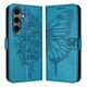thumbnail image 1 of Funda cartera mariposa para Samsung Galaxy S25 Plus con soporte y ranuras para tarjetas Azul, 1 of 5