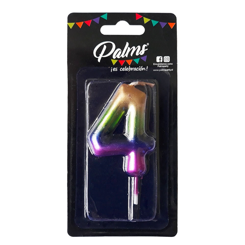 Vela Arcoiris Num 4 1 Un Palms