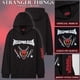 thumbnail image 2 of Sudadera Con Capucha Stranger Things Para Niños Sudadera Cálida Bolsillo Canguro Sudaderas Con Capucha Con Estampado Del Hellfire Club Regalos Para Niños (15 A 16 Años Negra), 2 of 3