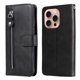 thumbnail image 1 of Funda tipo cartera para iPhone 16 Pro con bolsillo con cremallera y ranuras para tarjetas – Función de soporte Negro, 1 of 6