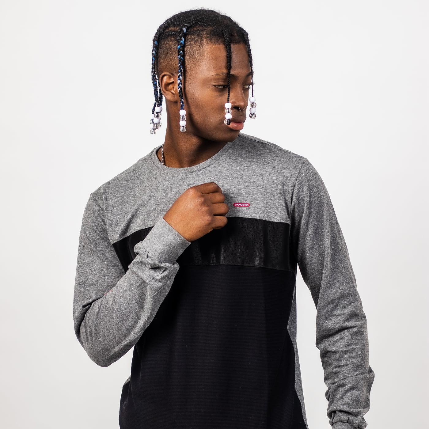 Gangster - Polera Especial Manga Larga Aex Gris Oscuro Hombre Xl