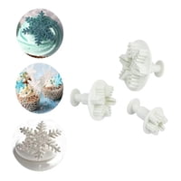 Genérico - 3 Molde Fondant Cortador Con Expulsor Fondant Copo De Nieve