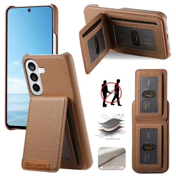 Funda FOXDOCK para Samsung Galaxy S26 Pro Resistente al agua, Antihuella, Soporte ajustable y RFID-marrón